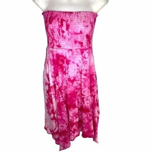 Pink Tiedye skirt/dress ruched top
